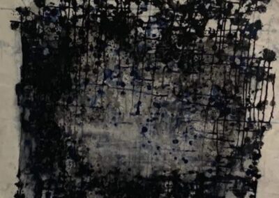 artwork titled "sight unseen (2)", 32"x32", acrylic on canvas, ©2021 KateBrown